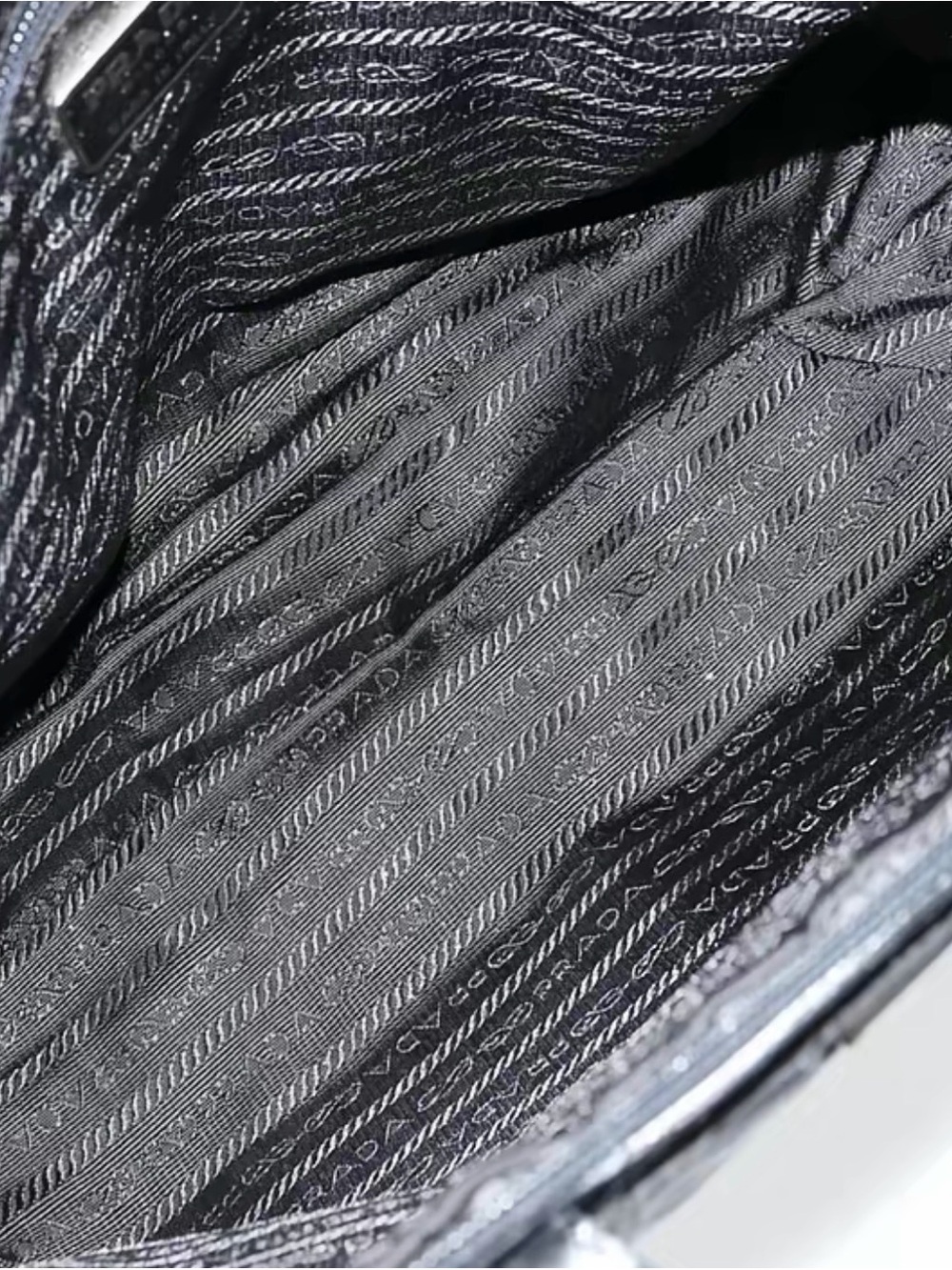 Prada Black Leather and Nylon Shoulder Bag - Picture 9 of 13
